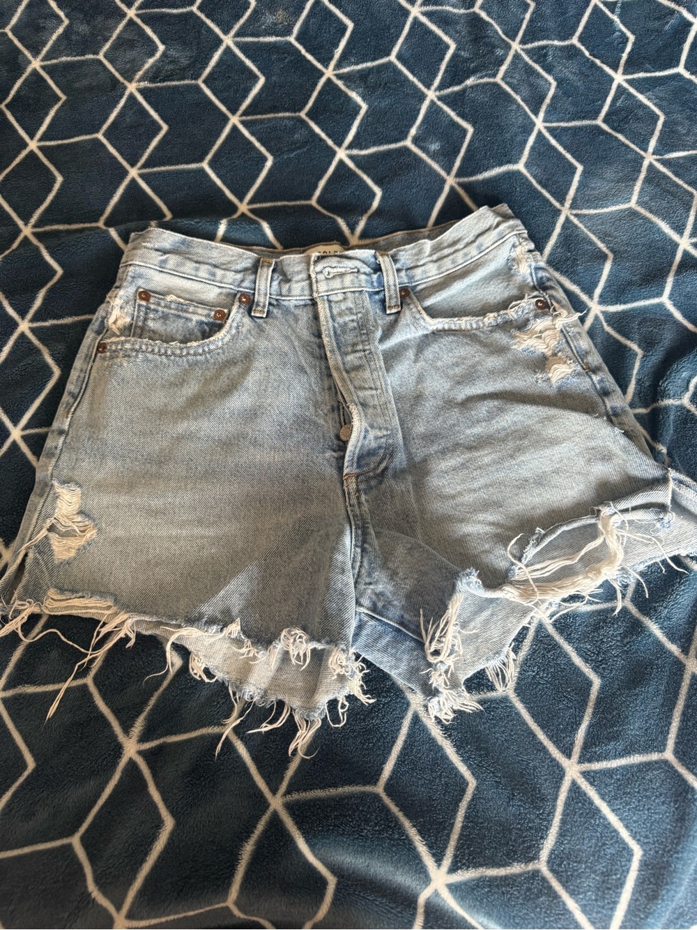 Agolde blue denim shorts